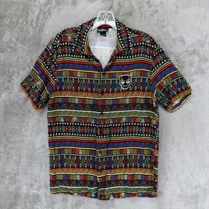 Our Universe Marvel Black Panther Wakanda Forever Rayon Shirt Mens Small Tribal